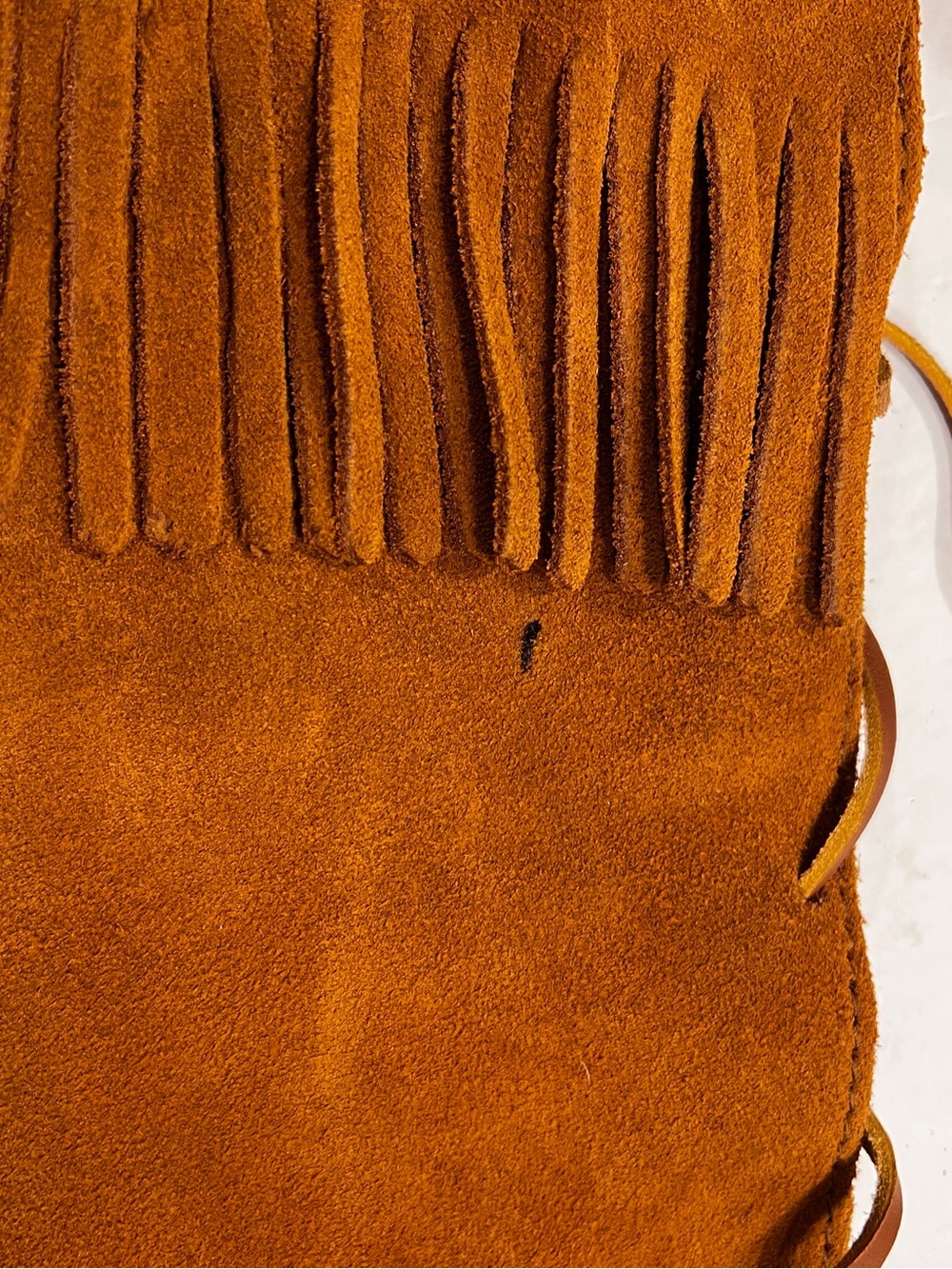 Minnetonka Women's 7 India Brown Suede Fringe Knee-High Lace-Up Moccasin Boots - Picture 8 of 8